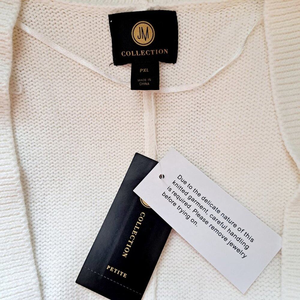 JM Collection Open Front Sequin Knit Cardigan NWT - image 4